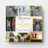 Besties Love Collage | 8 foto's + namen Plaque Fotoplaat (Voorkant)
