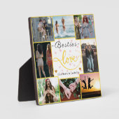 Besties Love Collage | 8 foto's + namen Plaque Fotoplaat (Voorkant)