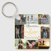 Besties Love Sleutelhanger | Aangepaste 9-foto col (Voorkant)