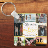 Besties Love Sleutelhanger | Aangepaste 9-foto col (Voorkant)