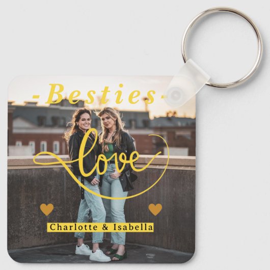 Besties Love Sleutelhanger | Aangepaste 9-foto col (Achterkant)