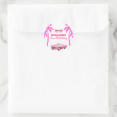 Besties Malibu Pink Doll Beach Verjaardag Ronde Sticker (Tas)