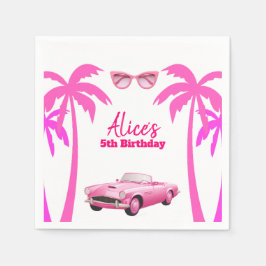 Besties Malibu Pink Doll Beach Verjaardag Servet