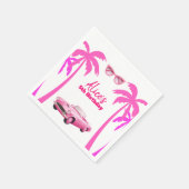 Besties Malibu Pink Doll Beach Verjaardag Servet (Hoek)