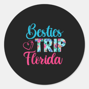 Besties met Florida Vacation Matching Best Friend Ronde Sticker