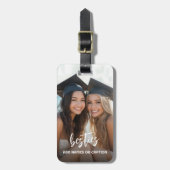 Besties met foto en aangepaste tekst - Script Bagagelabel (Voorkant verticaal)