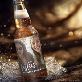 Besties met foto en aangepaste tekst - Script Bier Etiket