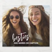 Besties met foto en aangepaste tekst - Script Bier Etiket (Enkel label)