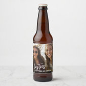 Besties met foto en aangepaste tekst - Script Bier Etiket (Voorkant)