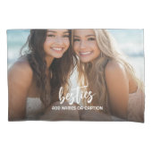 Besties met foto en aangepaste tekst - Script Kussensloop (Voorkant)