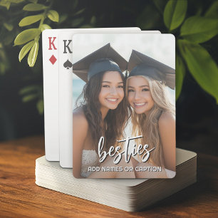 Besties met foto en aangepaste tekst - Script Pokerkaarten