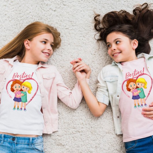 Besties met namen t-shirt