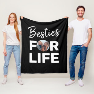 Besties Modern BFF Best Friends Foto Fun Birthday Fleece Deken