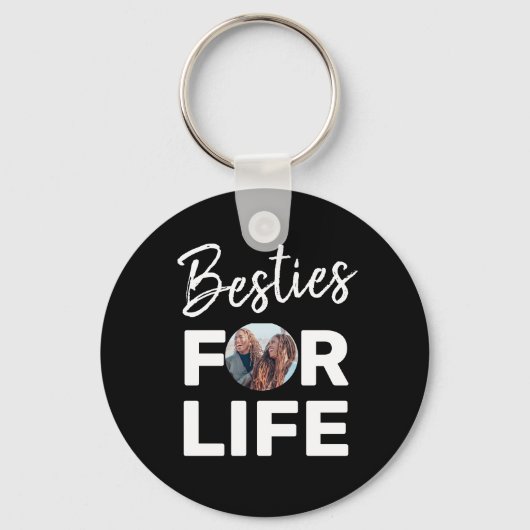 Besties Modern BFF Best Friends Foto Fun Birthday Sleutelhanger (Voorkant)