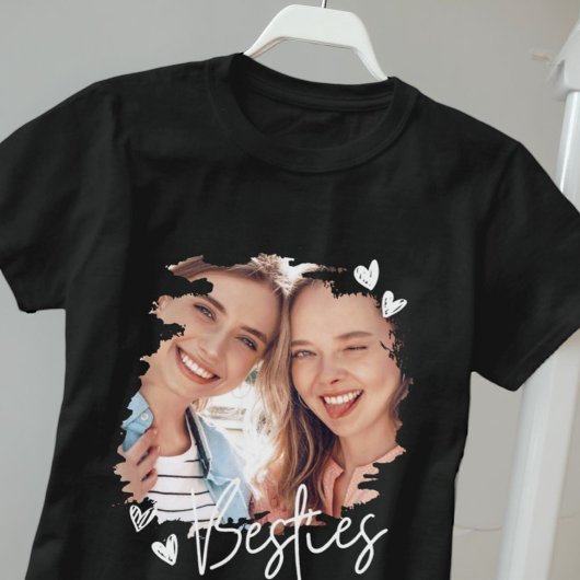 Besties Modern Cool Hearts Beste Vrienden Foto T-shirt