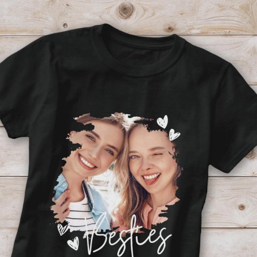 Besties Modern Cool Hearts Beste Vrienden Foto T-shirt