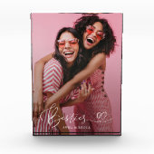 Besties Modern Heart Script Keepsake Fotoblokken (Voorkant)