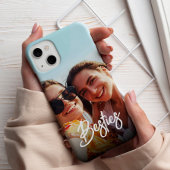 Besties Modern Schrift Beste Vrienden Foto iPhone Hoesje