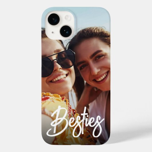 Besties Modern Script Beste Vrienden Foto Case-Mate iPhone Case (Achterkant)