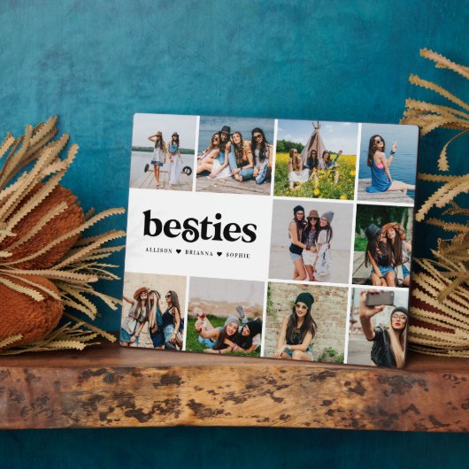 Besties | Modern Square 10 Foto's Collage Custom P Fotoplaat (Zijkant)
