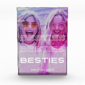 Besties | Moderne tekst en kleurrijk fotoeffect Fotoblokken (Voorkant)