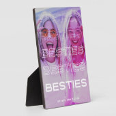 Besties | Moderne tekst en kleurrijk fotoeffect Fotoplaat (Zijkant)