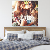 Besties Monogram Namen Vrienden Keepsake Canvas Afdruk (Insitu (Slaapkamer))
