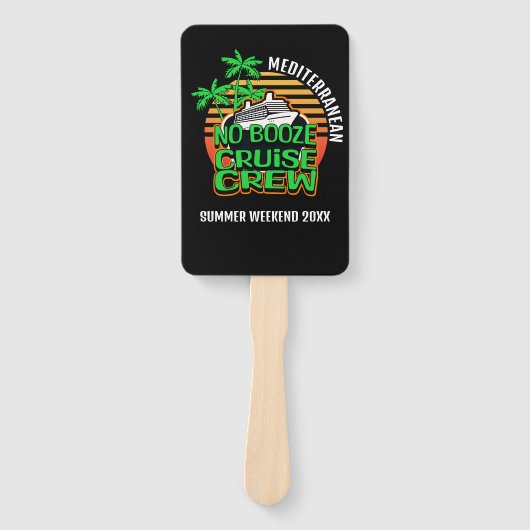 Besties NO BOOZE CRUISE CREW Zomer Weekend Handwaaier (Voorkant)