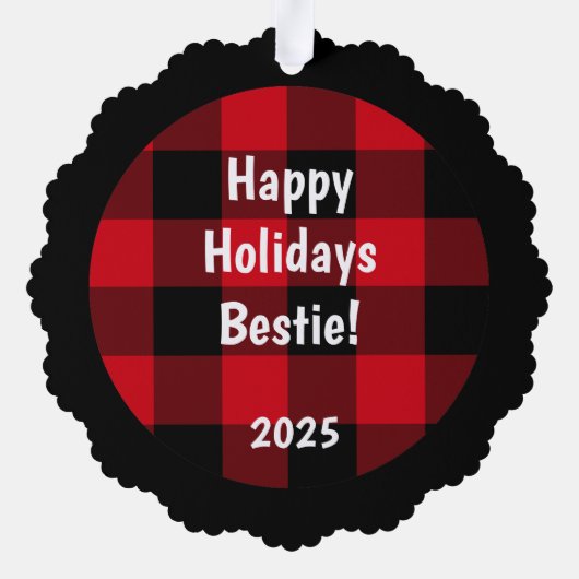 Besties Papier Ornament Kaart (Achterkant)