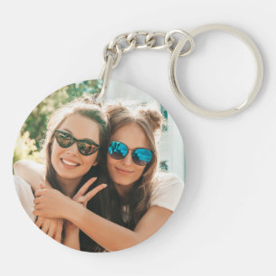 Besties Peach Fuzz aangepaste foto en namen Sleutelhanger