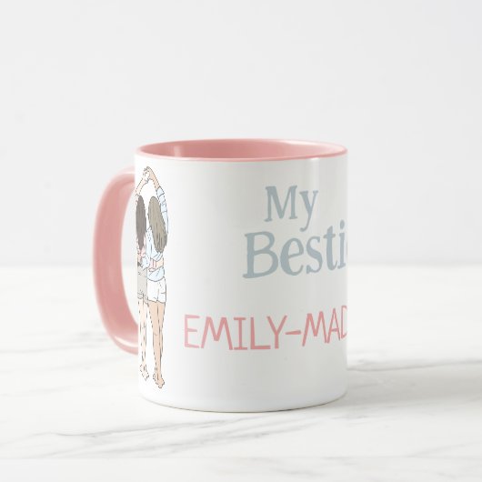 Besties Personalized Mug A Perfect Gift with a Pe Mok (Voorkant links)