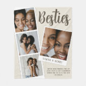 Besties Photo Collage Cream Fleece Blanket (Voorkant)