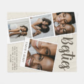 Besties Photo Collage Cream Fleece Blanket (Voorkant (Horizontaal))
