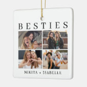 Besties Photo Collage Friendship Keepsake Gift Keramisch Ornament (Links)
