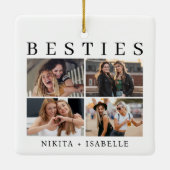 Besties Photo Collage Friendship Keepsake Gift Keramisch Ornament (Achterkant)