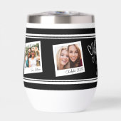 Besties Polaroid Photo Collage Wine Tumbler (Voorkant)