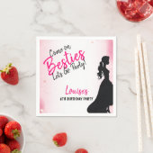 Besties Pop Roze Glitter Party Servet (Insitu)