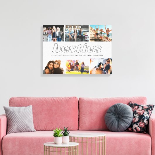 Besties Quote Foto Vriendschap Canvas Afdruk (Insitu (Woonkamer))