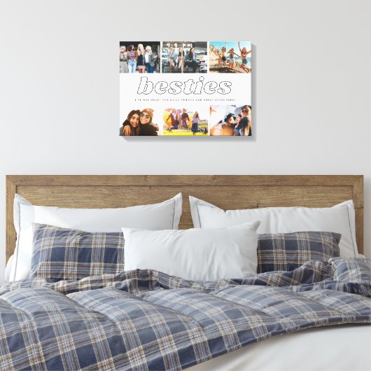 Besties Quote Foto Vriendschap Canvas Afdruk (Insitu (Slaapkamer))