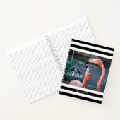 Besties Roze flamingos Black Witte Stripes Aangepa Notitieboek (Binnen)