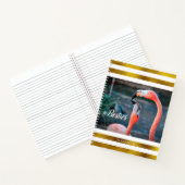 Besties Roze Flamingo's Goud Wit Strepen Aangepast Notitieboek (Binnen)