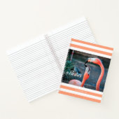 Besties Roze Flamingo's Sinaasappel Strepen Aangep Notitieboek (Binnen)