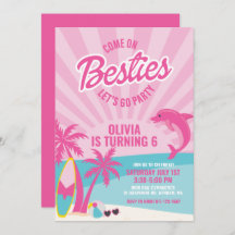 Besties roze malibu strand verjaardag
