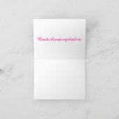 Besties roze pop gevouwen dank u kaart (Binnen)