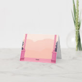 Besties roze pop gevouwen dank u kaart (Achterkant)