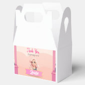 Besties roze pop verjaardag bedankdoosjes (Geopend)