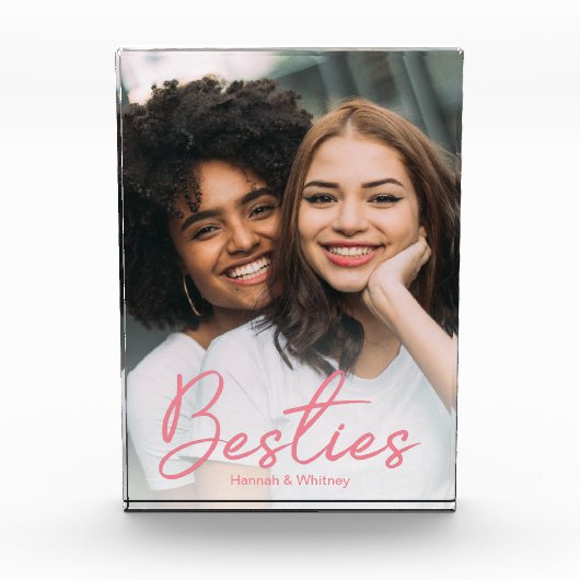 Besties Roze Script Custom Fotoblokken (Voorkant)