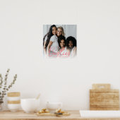 Besties Roze Script Custom Fotoposter Poster (Keuken)