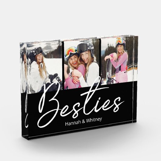 Besties Script Aangepaste Foto Collage Poster (Links)