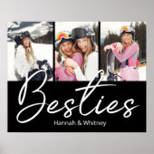 Besties Script Aangepaste Foto Collage Poster (Voorkant)